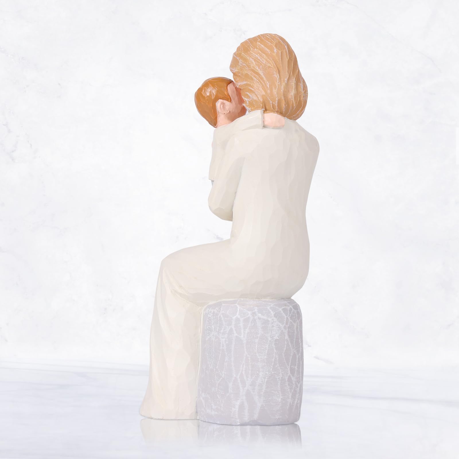 Grandmother and Baby Figurines, Hand-Painted Sculpted Statue, Sentimental Keepsake for First Time Nana or Great Grandmother, Emotional Home Decor Present