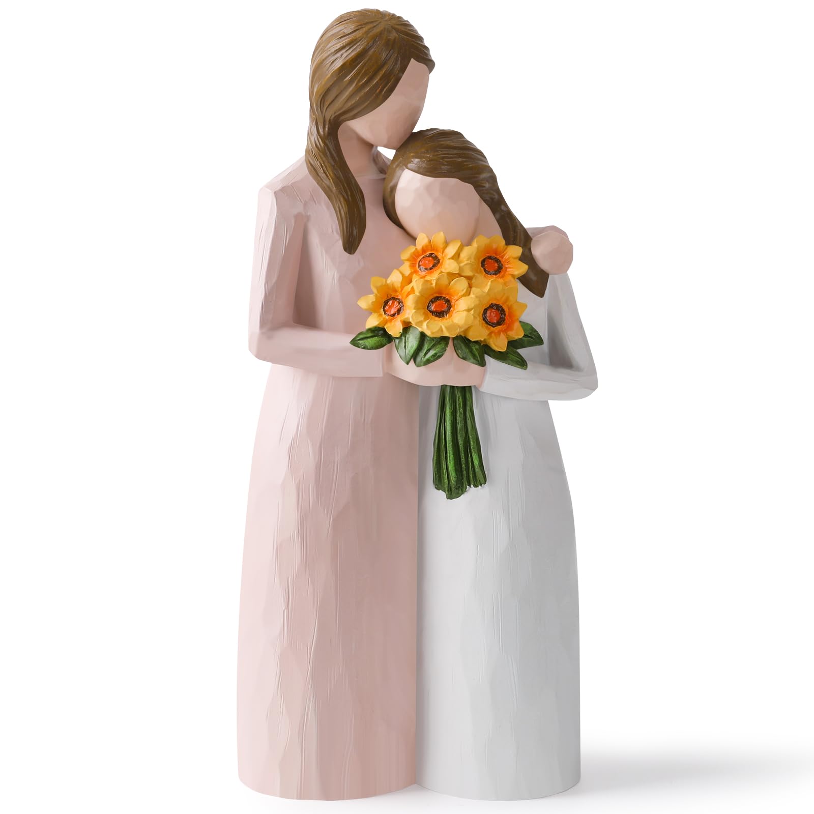 Mother Daughter Hug Figurine – Handcrafted Resin Collectible Figurines Home Decor, Sentimental Gift for Mom Birthday, Mother’s Day, Thanksgiving, Christmas, Purple