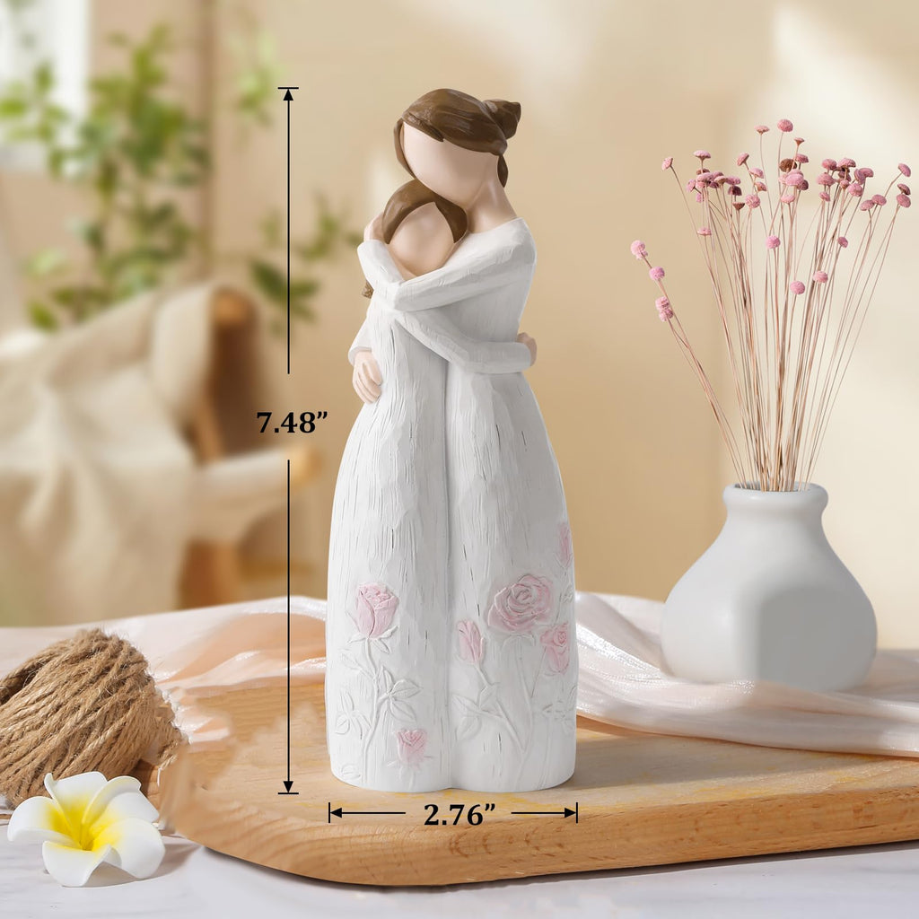 Mother Daughter Hug Figurine – Handcrafted Resin Collectible Figurines Home Decor, Sentimental Gift for Mom Birthday, Mother’s Day, Thanksgiving, Christmas, Purple