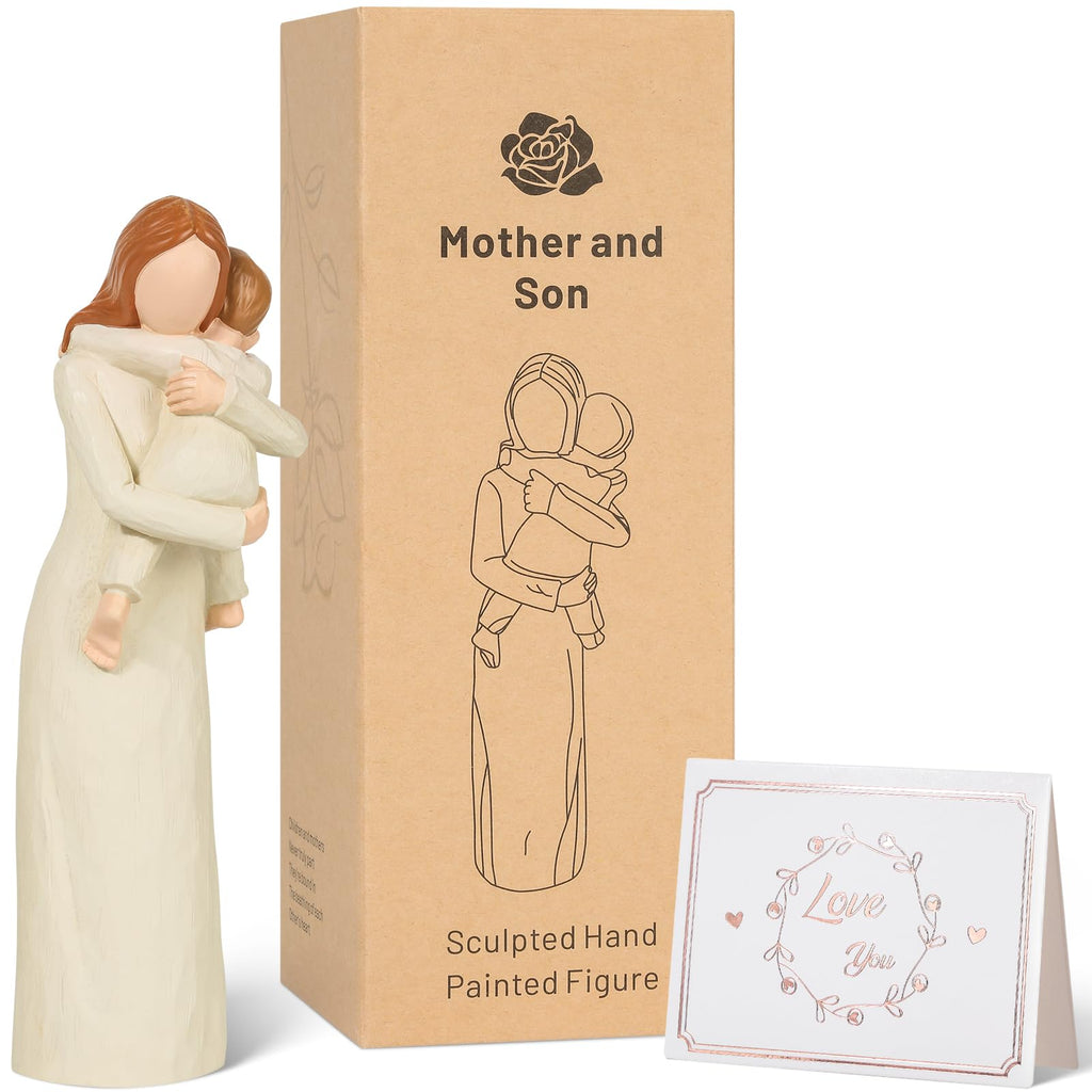 Grandmother and Baby Figurines, Hand-Painted Sculpted Statue, Sentimental Keepsake for First Time Nana or Great Grandmother, Emotional Home Decor Present