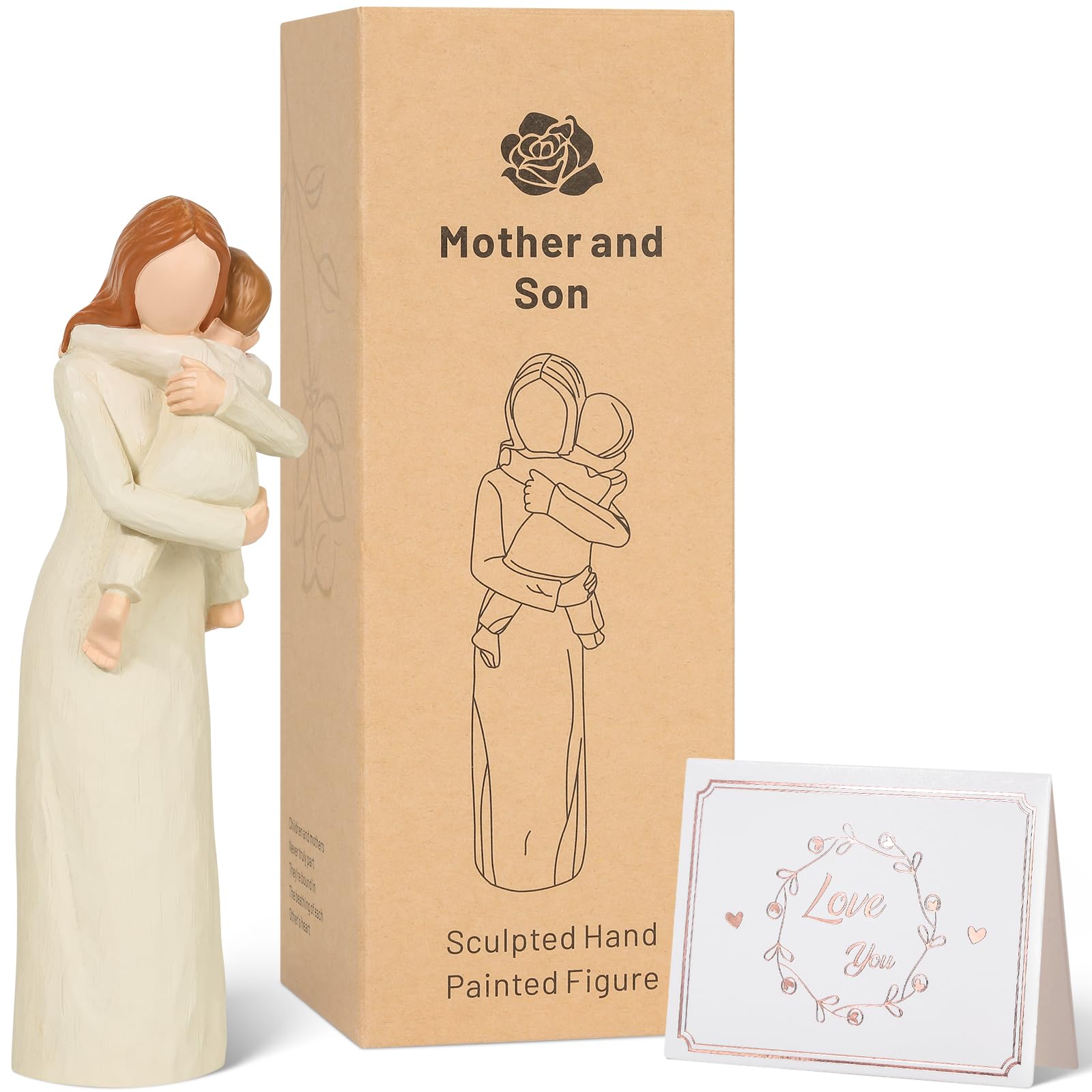 Grandmother and Baby Figurines, Hand-Painted Sculpted Statue, Sentimental Keepsake for First Time Nana or Great Grandmother, Emotional Home Decor Present